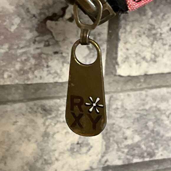 Roxy Red & Gray Plaid Bomber Jacket with Faux Fur Hood – Size S - Picture 2 of 10